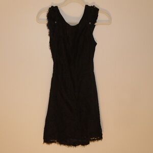 Black Lace Backless Dress